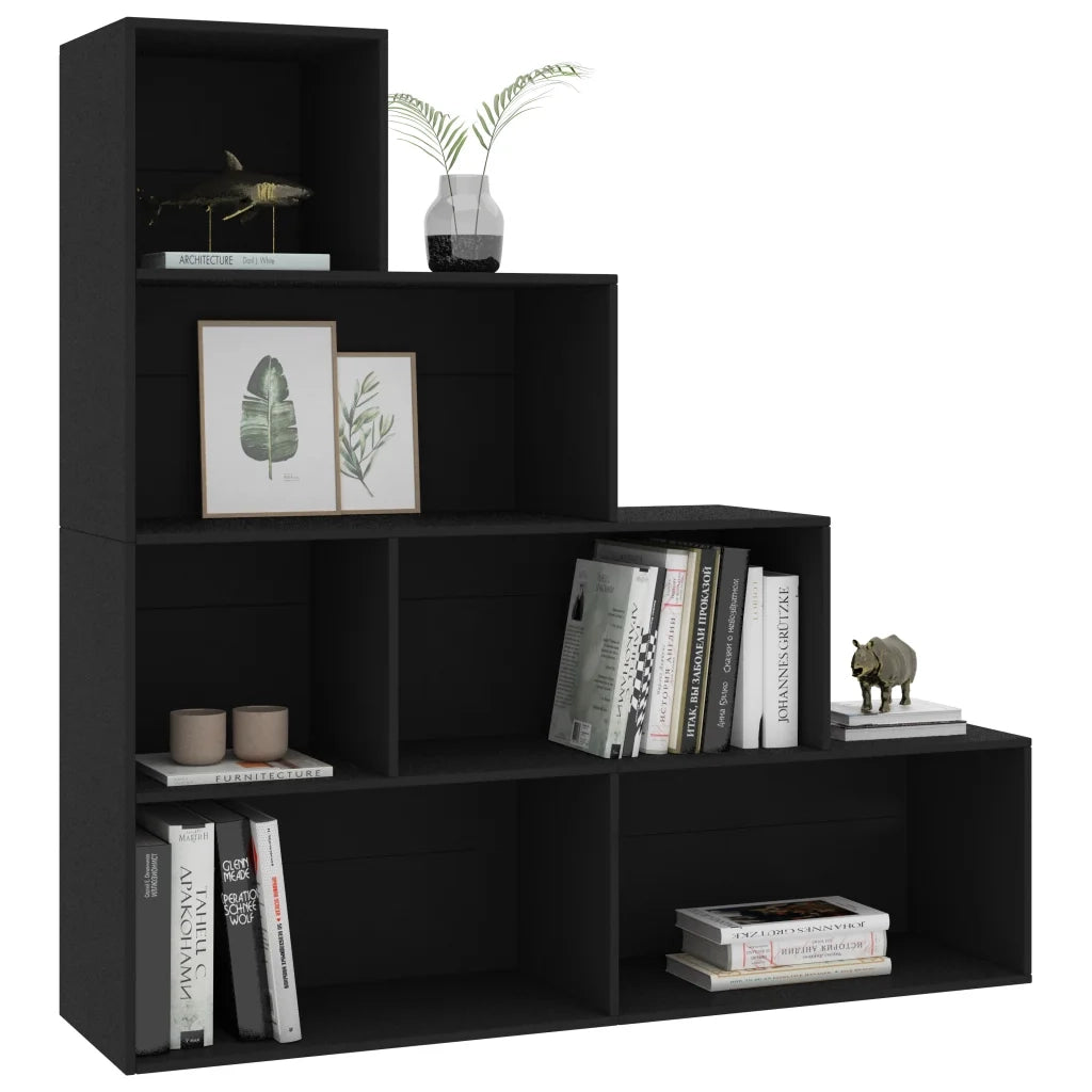 Libreria/Divisorio Nero 155x24x160 cm in Legno Multistrato 800658