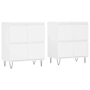 Credenze 2 pz | Madia | Buffet da pranzo | Armadio da pranzo Bianche in Legno Multistrato
