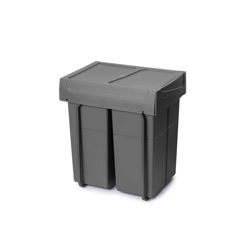 Contenitore per mobili Recycle da agganciare all'anta, 1 contenitore estraibile da 15 lt, Grigio antracite, Tecnoplast..