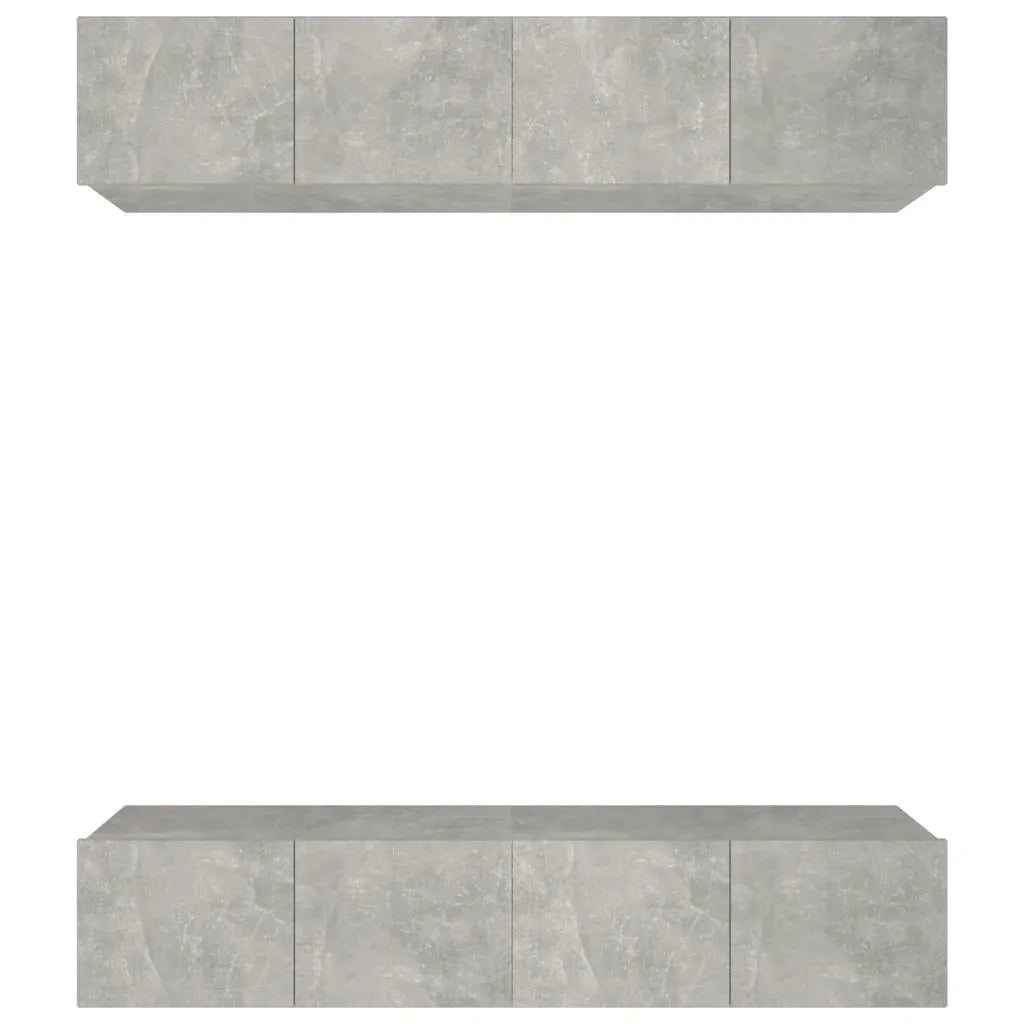 Mobili TV 4 pz-Set di 4 Credenza per TV Grigio Cemento 80x30x30 cm in Legno Multistrato 303839