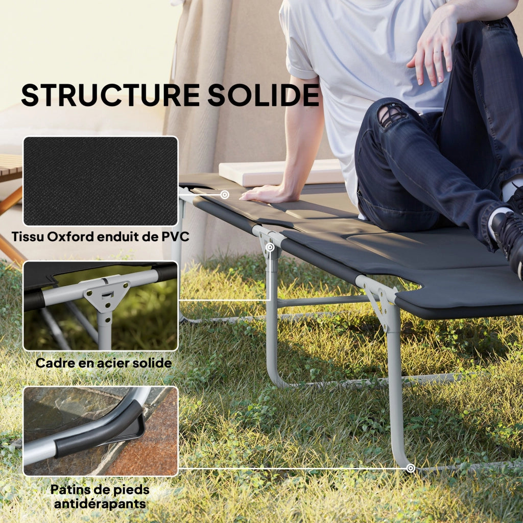 Letto da campeggio pieghevole ¨C zephmum ¨C nero 183x66x33 cm