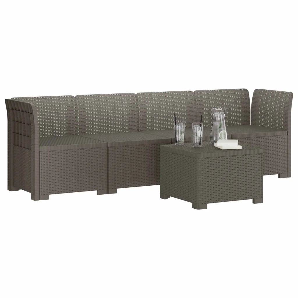 Divano da Giardino a 4 Posti in Stile Rattan PP Grigio Chiaro 3443853