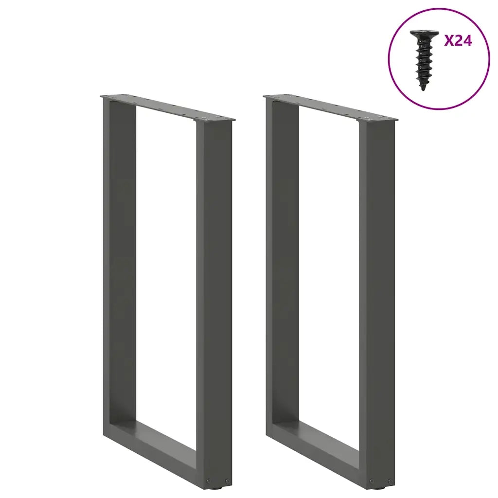 Gambe per tavolo da bar a forma di U 2 pz Antracite 60x(90-91) cm Acciaio 4013226