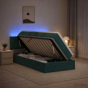 Letto con contenitore LED e materasso Verde Scuro 100 x 200 cm 3459291