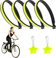 Collare per Cani Riflettente Pacchetto da 4 Collari Riflettenti con 2 Alberi a 2 Stelle Flessibili per Jogging Escursionismo Campeggio Ciclismo Anelli per Pantaloncini Gialli