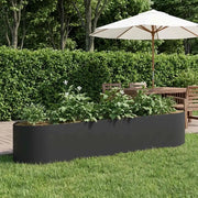 Letto rialzato da giardino Nero 220 x 40 x 40 cm Acciaio 8011719
