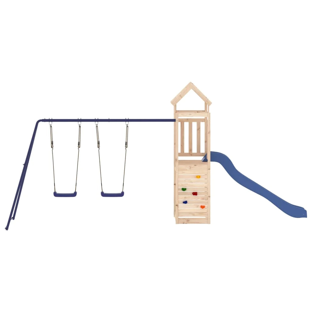Altalene per parco giochi all'aperto scivolo altalene robuste giochi da giardino 495 x 186 x 214 cm legno di pino massiccio 02_0004720