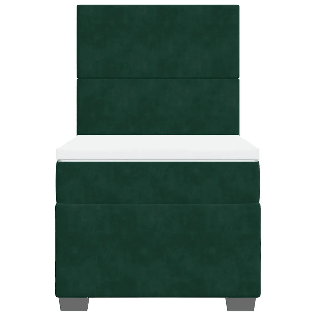 Giroletto a Molle con Materasso Verde Scuro 100x200 cm Velluto