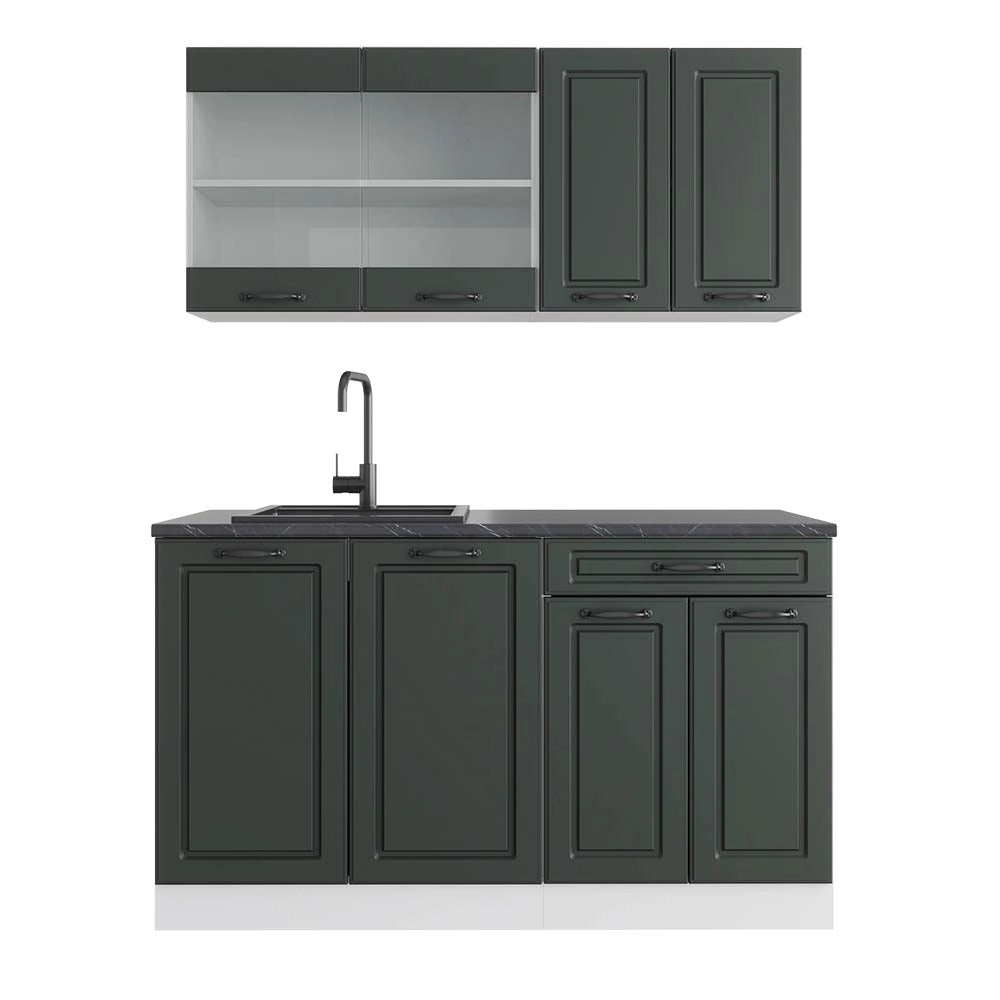Vicco Cucina monoblocco Antracite casa di campagna/bianco 140 cm , PL Antracite
