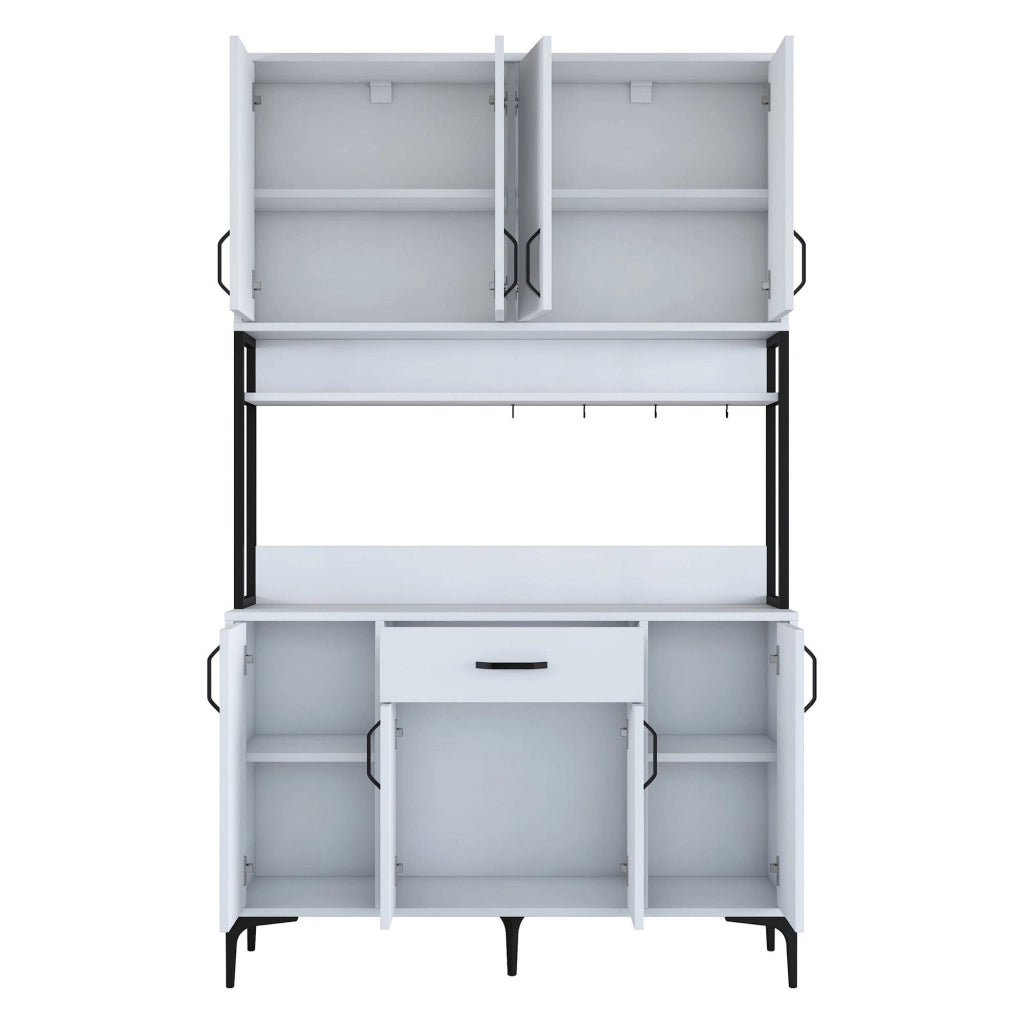 Madia Cavriago, Credenza 5 Ripiani, 120x40x199h cm Bianco