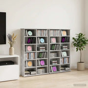 Mobile per CD 2 pz Grigio Cemento 60 x 17 x 92 cm 8012737