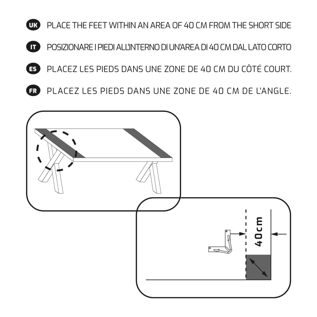 Set di 2 piedi per tavolo - X-shaped - bianco