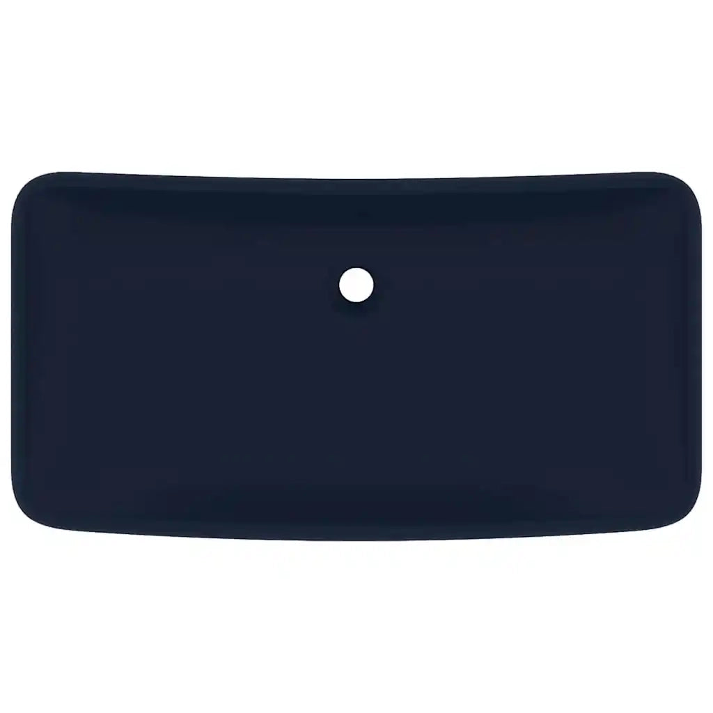 Lavabo Lusso Rettangolare Blu Scuro Opaco 71x38 cm in Ceramica 146957