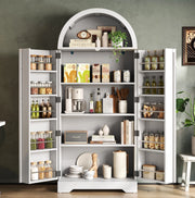 Vetrina ad arco bianca in MDF 70x40x165 cm