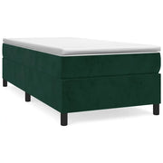 Letto singolo | Letto per adulti | Giroletto a Molle con Materasso Verde Scuro 100x200 cm Velluto