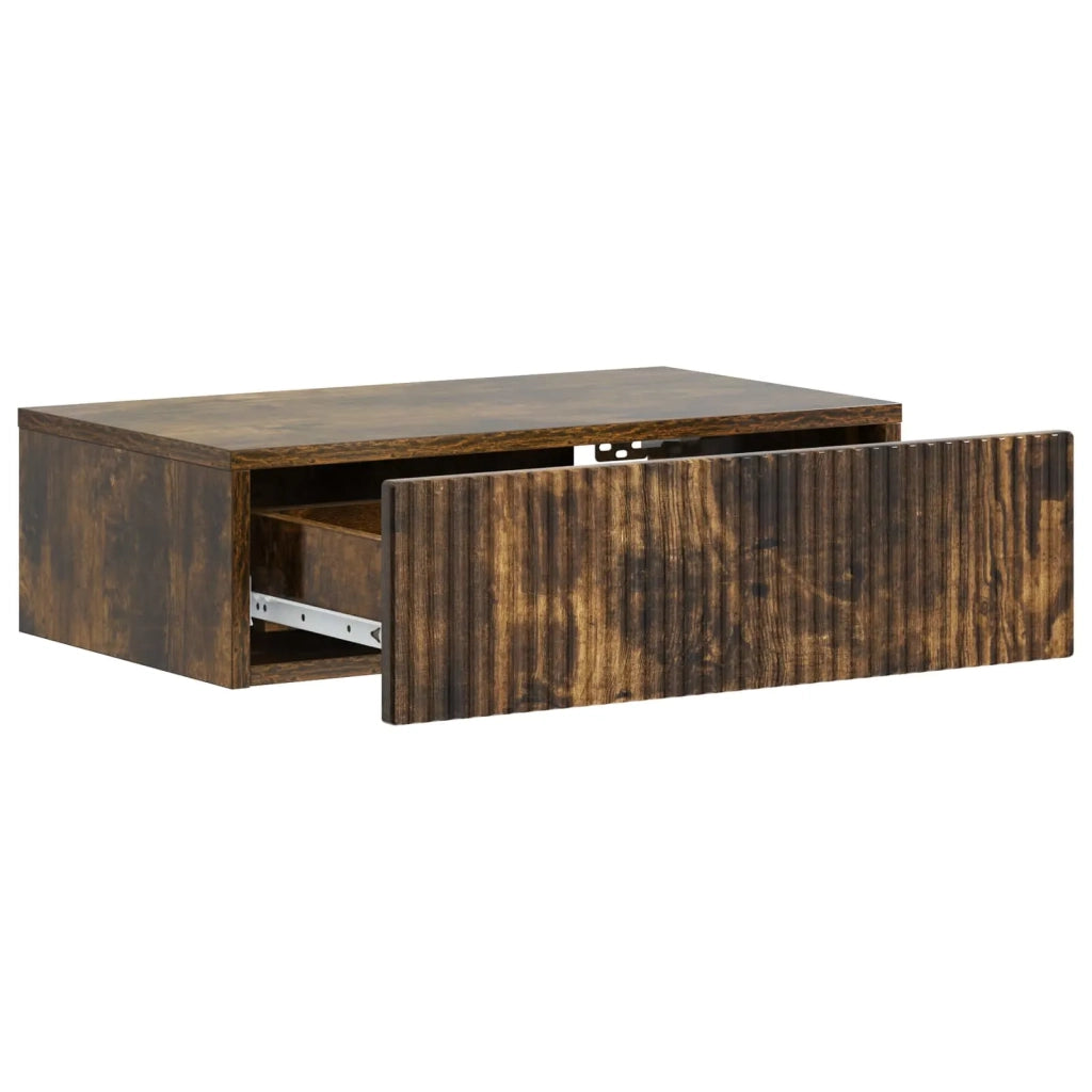 Tavolino da Parete Laterale 59 x 34,5 x 17 cm Rovere Fumo 898490