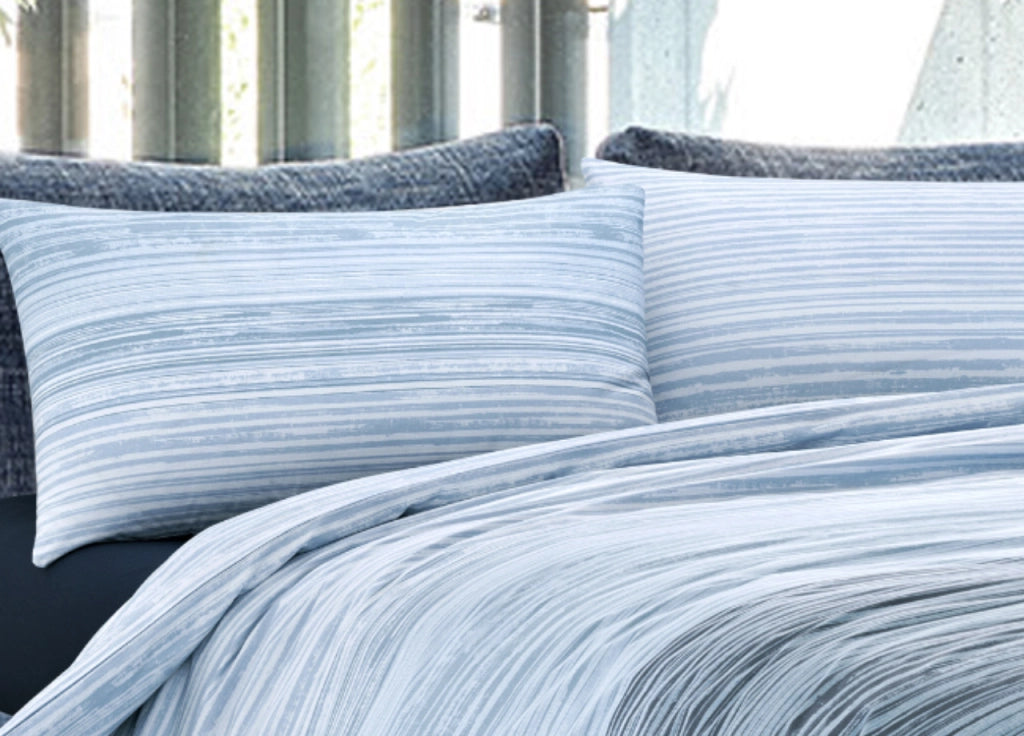 Copripiumino Sacco Piumone 100% Cotone Made In Italy Disegno Padel - Singolo - Blu