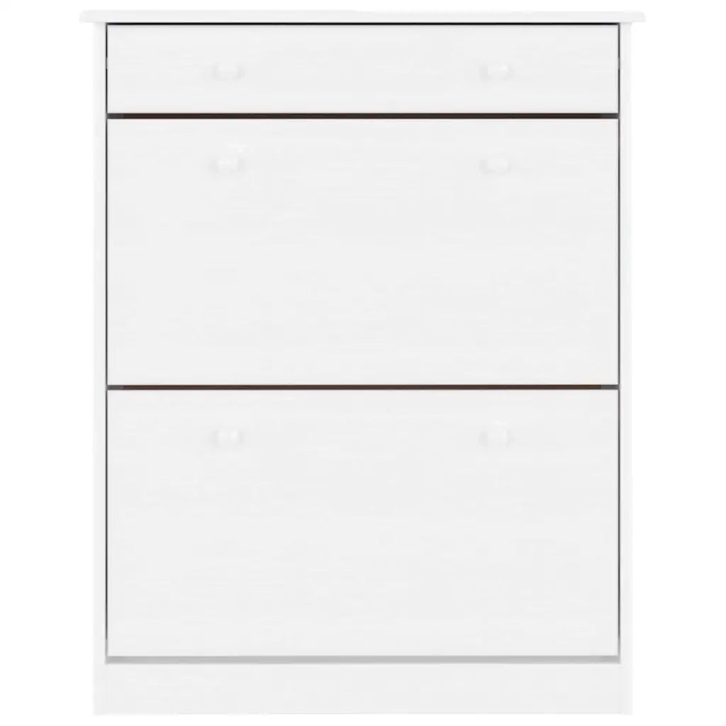 Scarpiera ALTA Bianca 77x35x96 cm in Legno Massello di Pino 353924