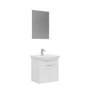 Set mobile lavabo con specchio (2 pezzi) "Purus 55" - 55 x 50 x 58 cm - Bianco