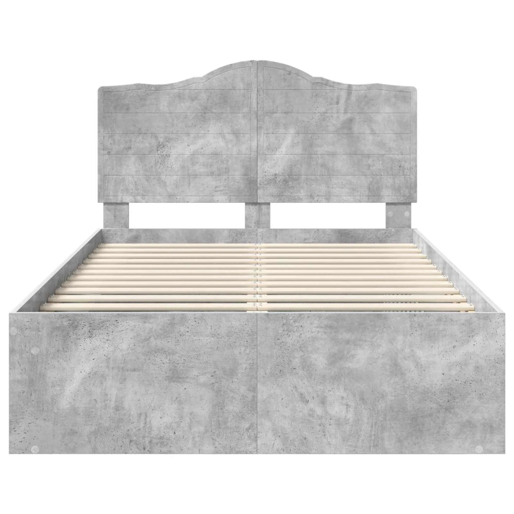 Struttura del letto Calcestruzzo 120 x 190 cm Pino massello