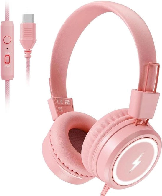 Cuffia per bambini con filo - Cuffia per bambini - Cuffia per computer con filo - Regolazione del volume sicura - Scuola - Tablet - Laptop - Viaggi - Ascolto di musica