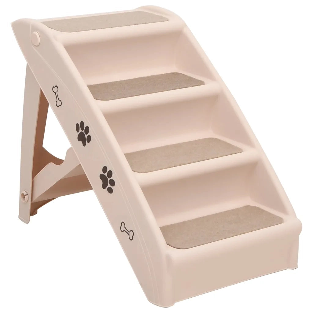 Scala Pieghevole per Cani Crema 62x40x49,5 cm 170984