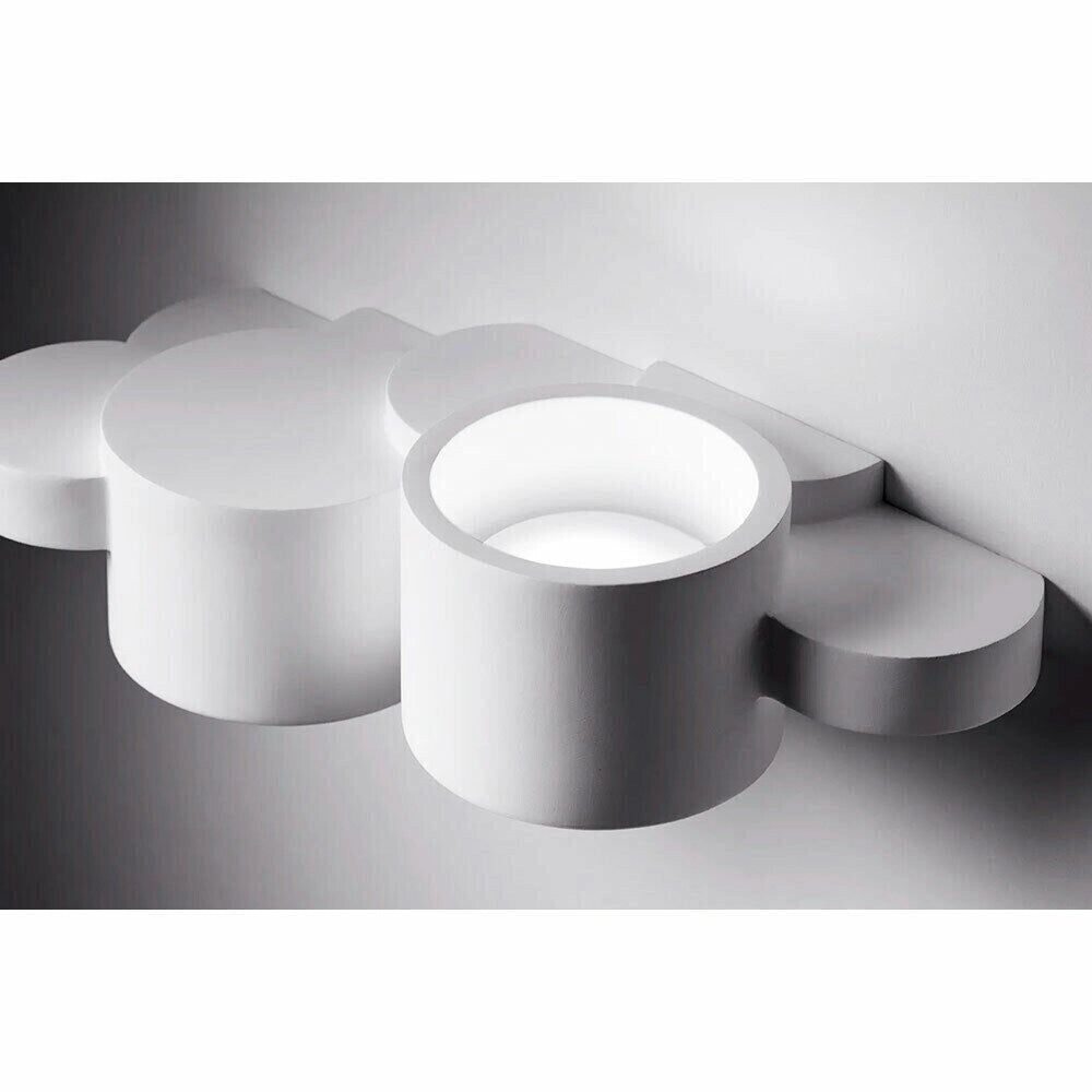 Applique in gesso dal design moderno forma doppia tazza attacco per lampadine G9