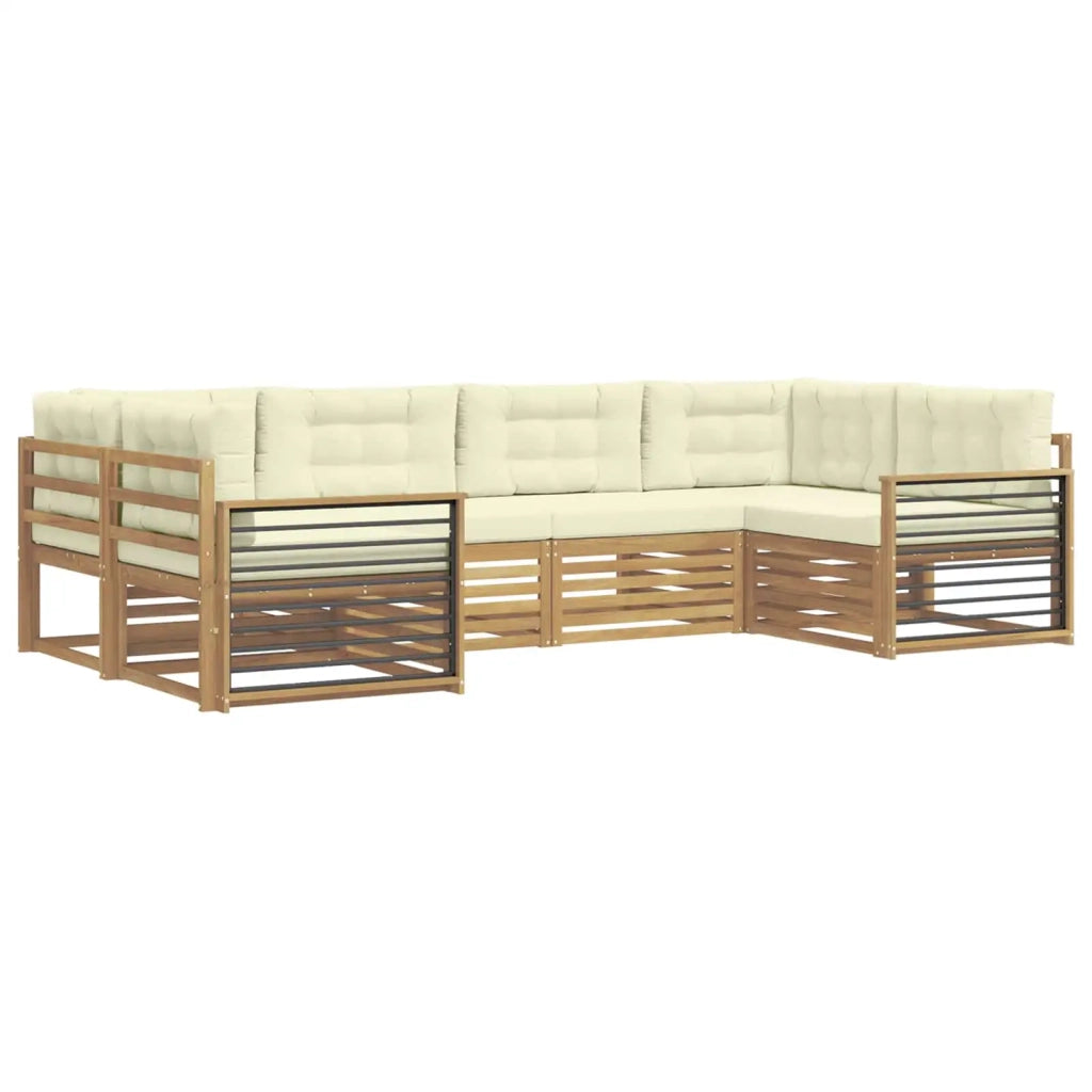 Set di divani da esterno con cuscino 6 pcs Bianco e Crema 3391055