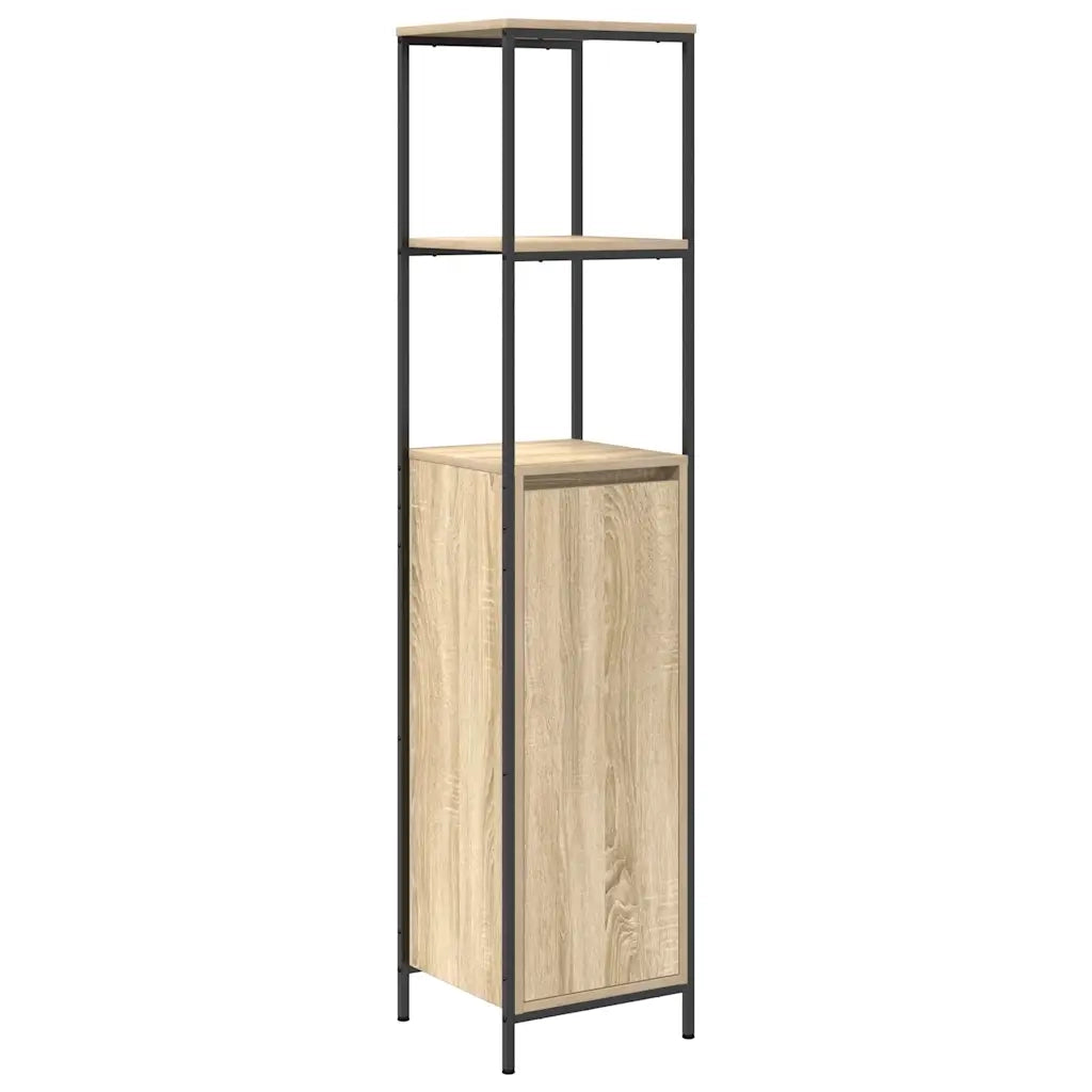 vidaXL Mobile da Bagno con Ripiani Rovere Sonoma 36x35x165 cm
