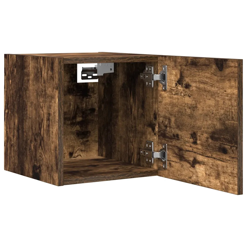 Armadietti TV Montati a Parete 2pz Rovere Fumo 30,5x30x30 cm