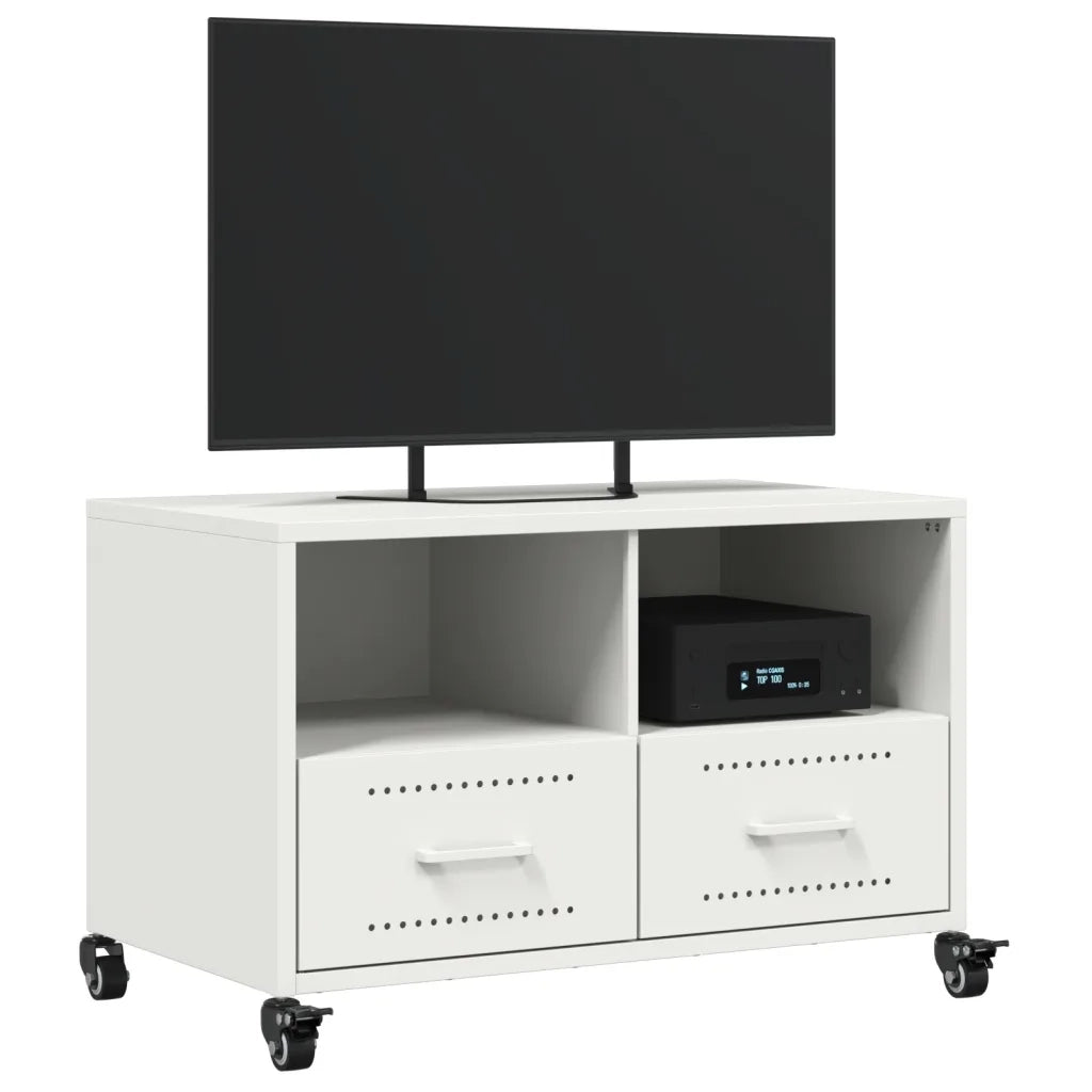 Mobile TV Bianco 68x39x43,5 cm in Acciaio 846703