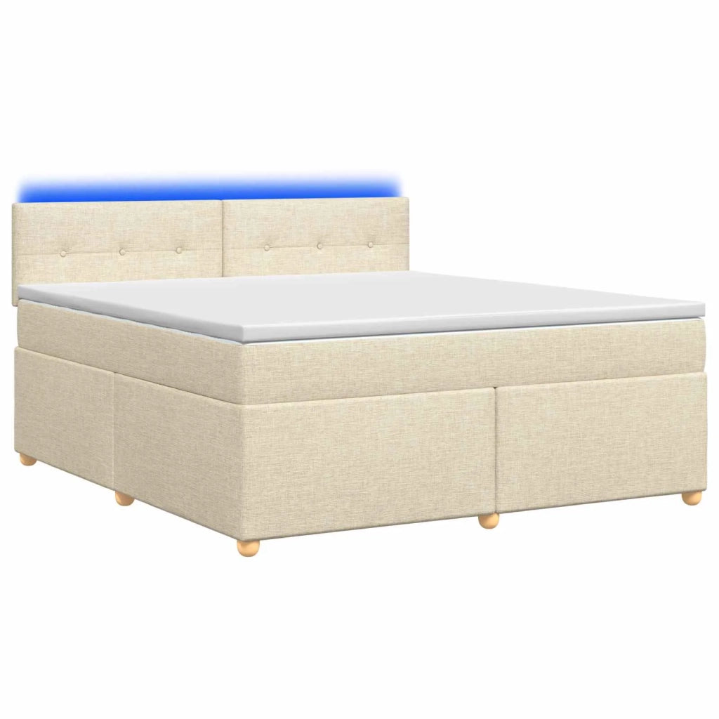 Letto box spring con materasso Crema 140 x 190 cm Tessuto 3452420