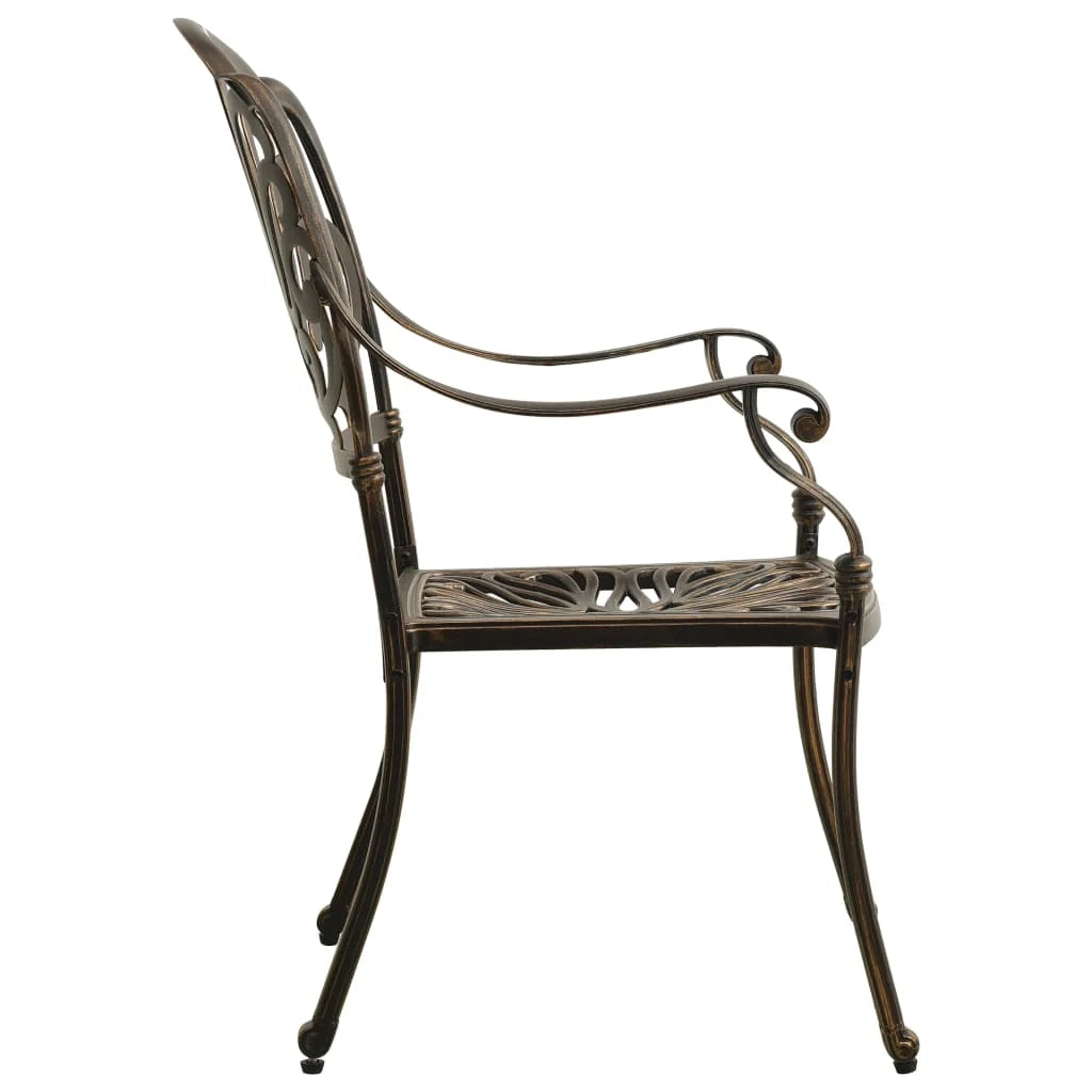Set da giardino bistrot mobili da esterno terrazza 5 pezzi in fusione di alluminio bronzo 02_0013534