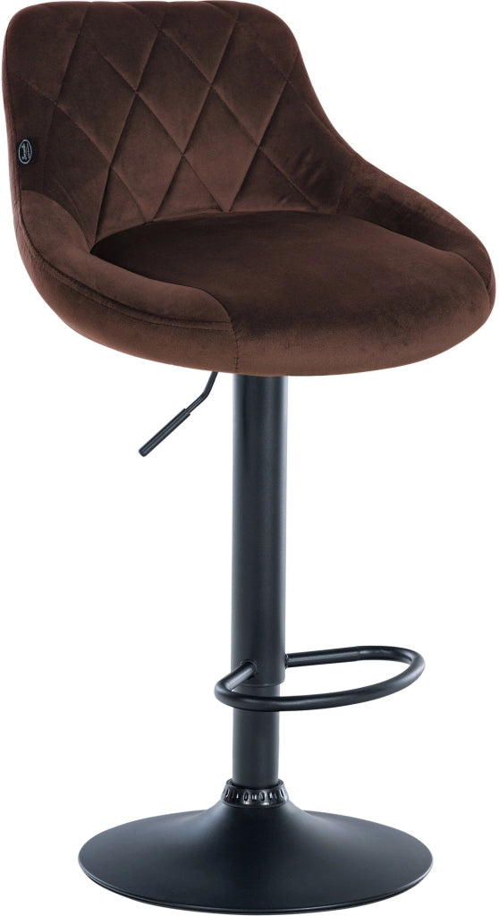Sgabello da bar Lazio Velvet marrone,nero