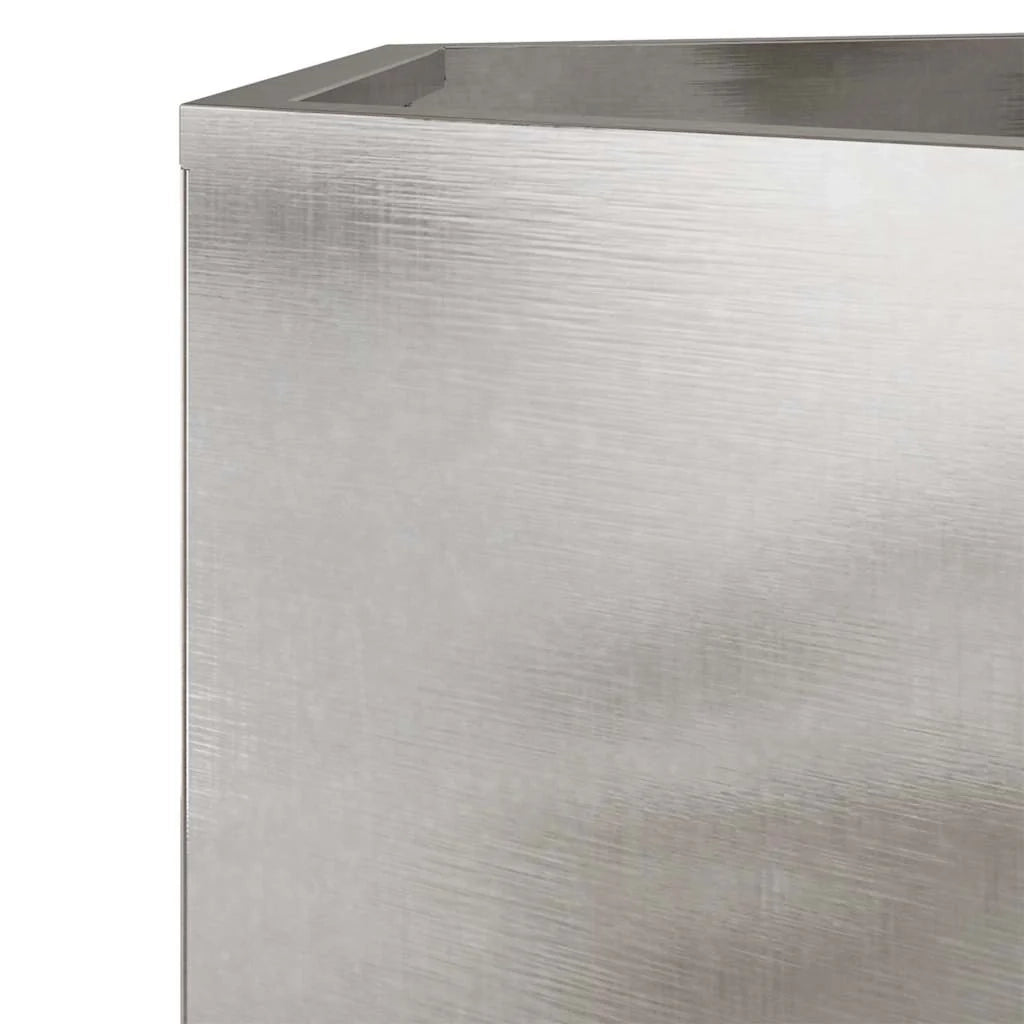 Fioriera esagonale per aiuole rialzate piante fiori terrazza giardino 69 x 60 x 45 cm acciaio inox argento 02_0038653