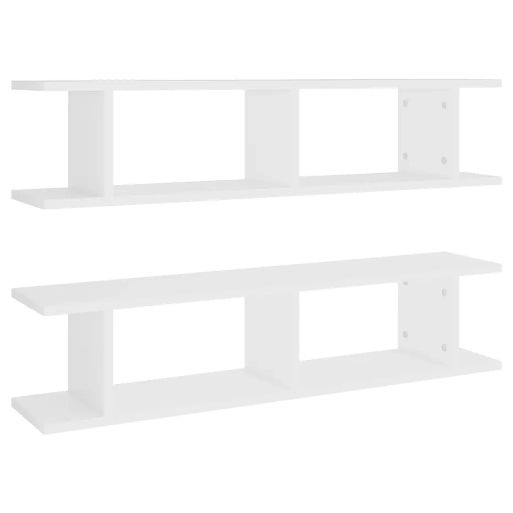 Mensole a Muro 2 pz Bianche 90x18x20 cm in Truciolato cod mxl 64788