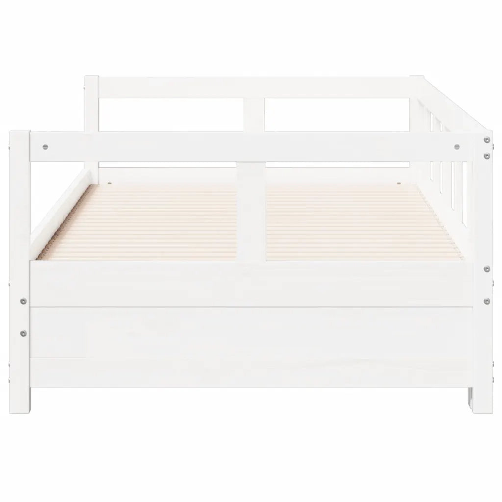 Dormeuse senza Materasso Bianca 90x190 cm Legno Massello Pino 854956
