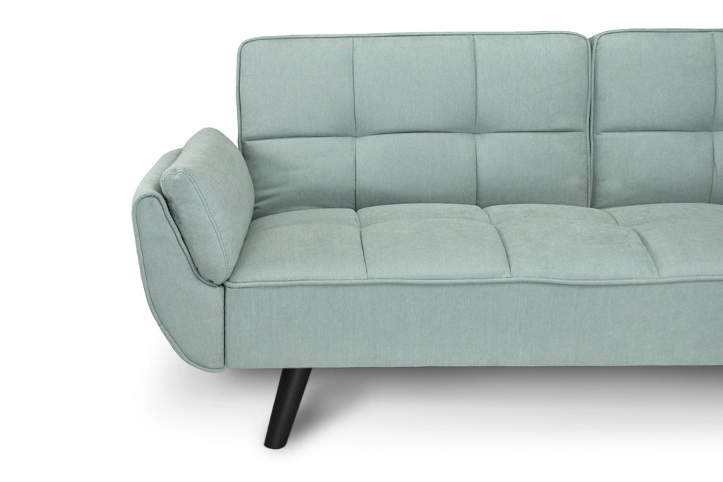 Divano letto clic clac in tessuto vellutato verde tiffany piede nero - divano 3 posti - Ambra - DL-AM20FBC-PLN