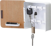 Organizzatore Quadrato di Magnetismo per Chiavi - Acciaio Lega di Acciaio e Legno - Organizzatore di Chiavi Leggero - Modello Quadrato