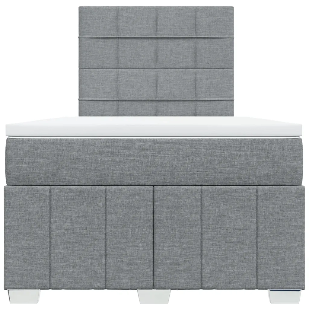 Giroletto a Molle con Materasso Grigio Chiaro 120x190cm Tessuto