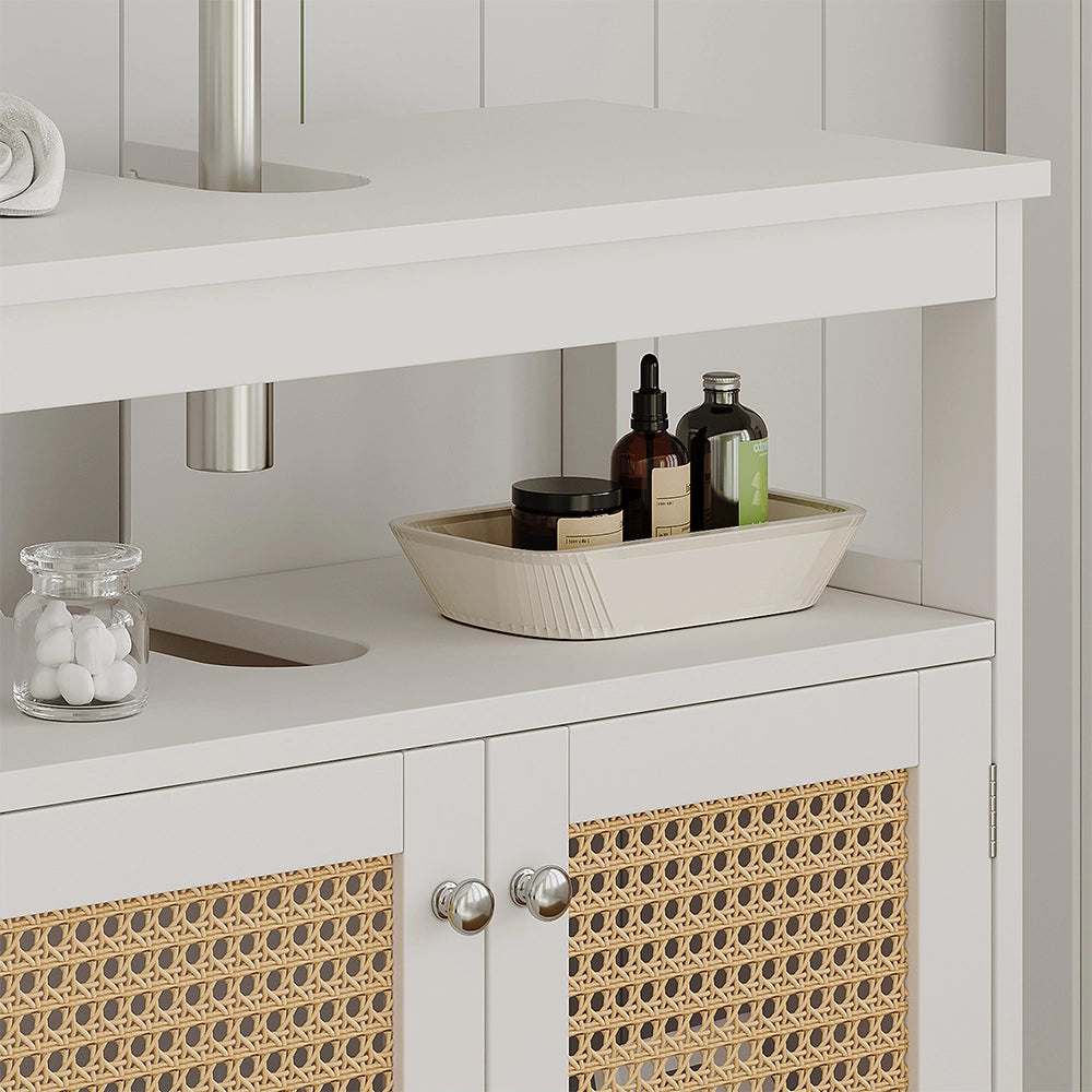 Vicco Mobile sottolavabo per bagno Bianco 60 x 60 cm con 2 ante e vano a giorno