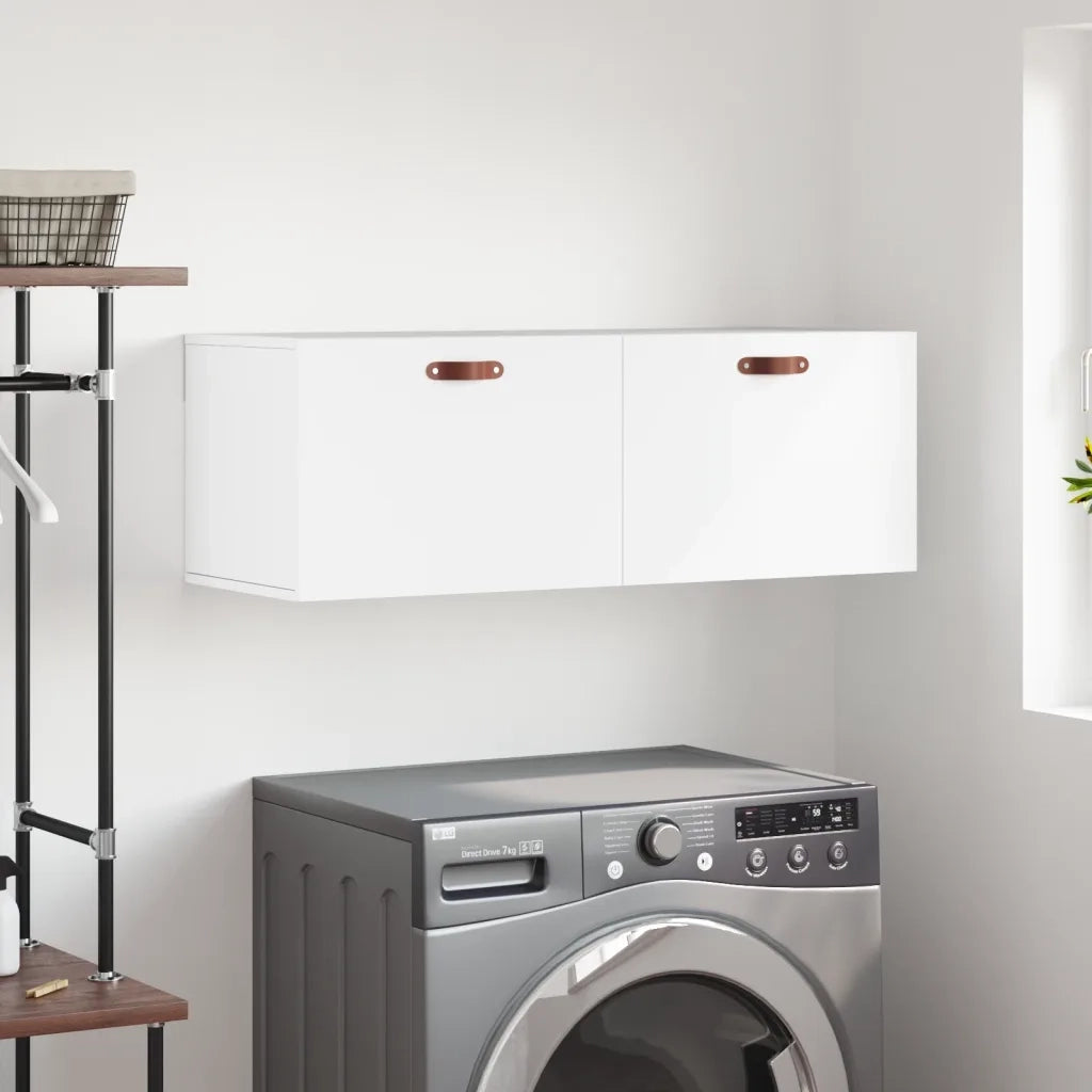 Armadietto a Muro | Mobile a Parete Bianco 100x36,5x35 cm in Legno Multistrato