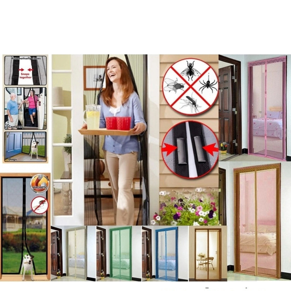 Trade Shop - Zanzariera Magnetica Anti Insetti Magic Mesh Porte Balcone Finestre 210x95cm -