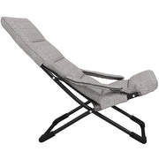 Sedia pieghevole da giardino con cuscino e braccioli ¨C zephmum ¨C grigio