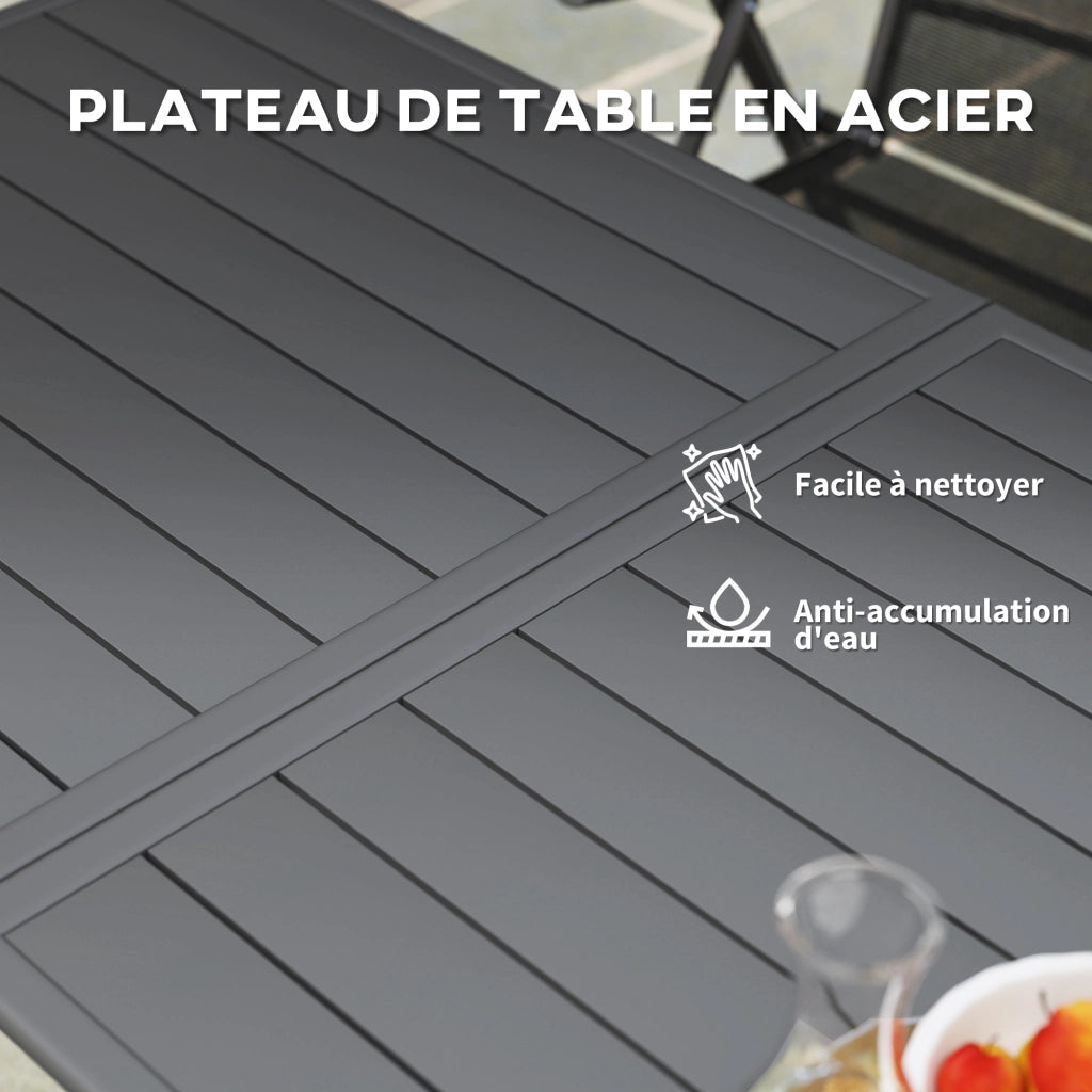 Tavolo da pranzo per giardino ¨C zephmum ¨C 150x80x74 cm, grigio