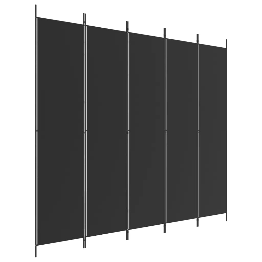 Divisorio 5 Pannelli Nero 250x220 cm Tessuto 350205