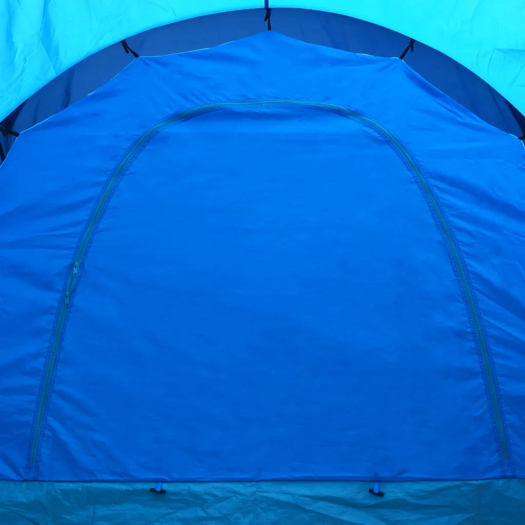 Tenda da Campeggio in Tessuto 9 Persone-Tenda per Famiglie Blu Scuro e Blu