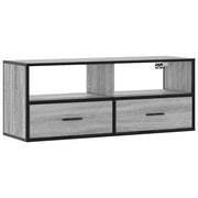Mobile TV multimediale mensola TV credenza mobile TV sala da pranzo soggiorno camera da letto Sonoma 100 x 31 x 39,5 cm legno ingegnerizzato e metallo grigio 02_0028320