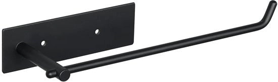 Houder per asciugamani in acciaio inossidabile da parete, 25 cm houder per asciugamani in acciaio inossidabile con viti, 2 modalità di montaggio - colla o foratura, nero