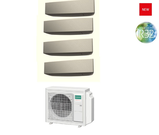Climatizzatore Condizionatore General Fujitsu Trial Split Inverter KETA Silver  7+7+7+7 btu con AOHG30KBTA4 R-32 7000+7000+7000+7000 Wi-Fi Optional - Novita 